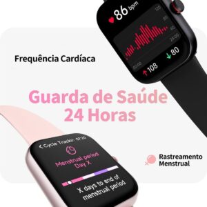Smartwatch Feminino, Tela HD de 1,91" Relógio Fitness com Alexa, 100 Esportes, Frequência Cardíaca e Monitoramento do Sono, IP68 à rova d'água, Compatível com Android iOS, 2 Pulseiras (Rosa)