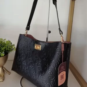 Bolsa de couro legítimo CLASSE- Modelo Tote 3238 / COR Preto - CLASSE
