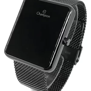 Relógio de pulso digital Champion CH40080 com corria de aço cor preto